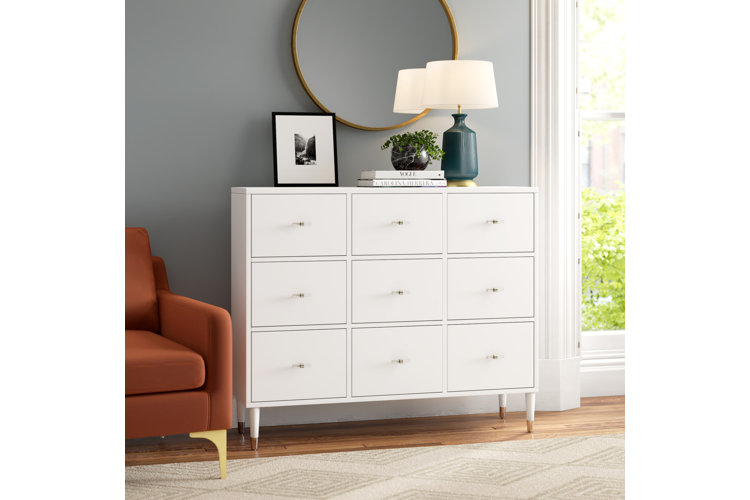 Modern white nine on sale drawer chest